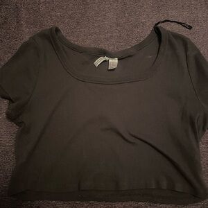 H&M Divided Charcoal Crop Top